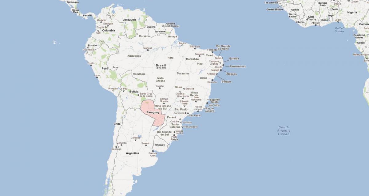 Mapa de Paraguay américa do sur