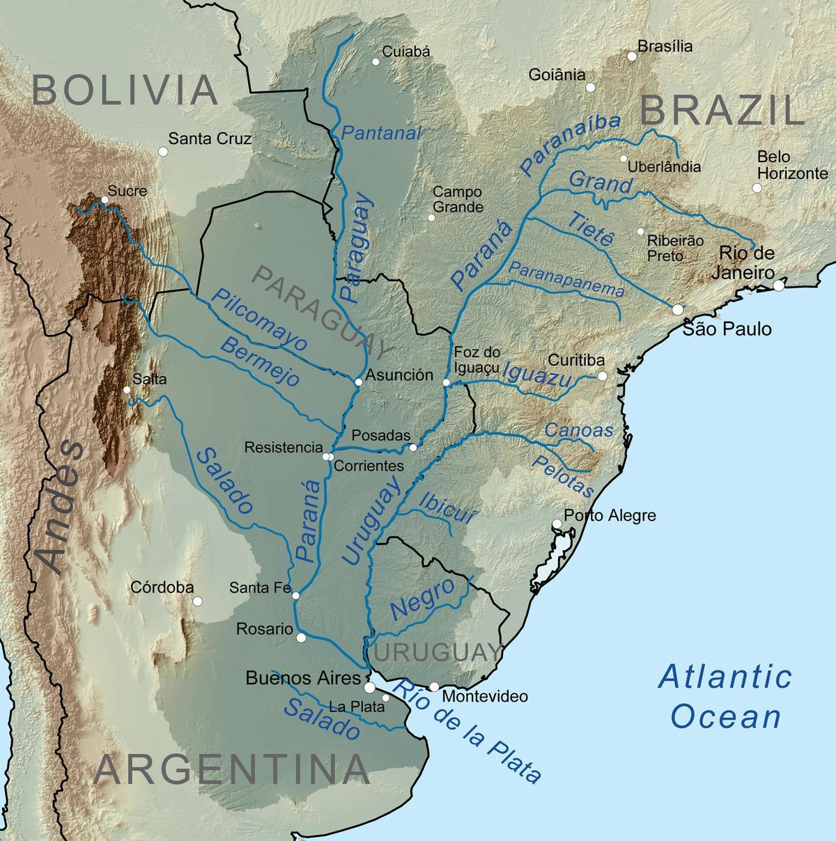 Mapa de Paraguay río