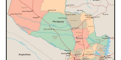 Mapa de Paraguay con cidades