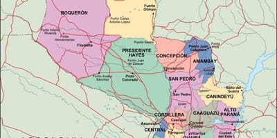Mapa de política Paraguay