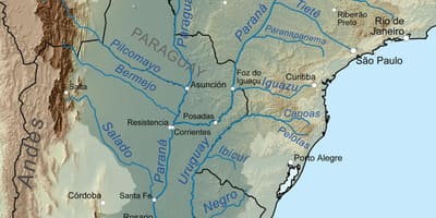 Mapa de Paraguay río